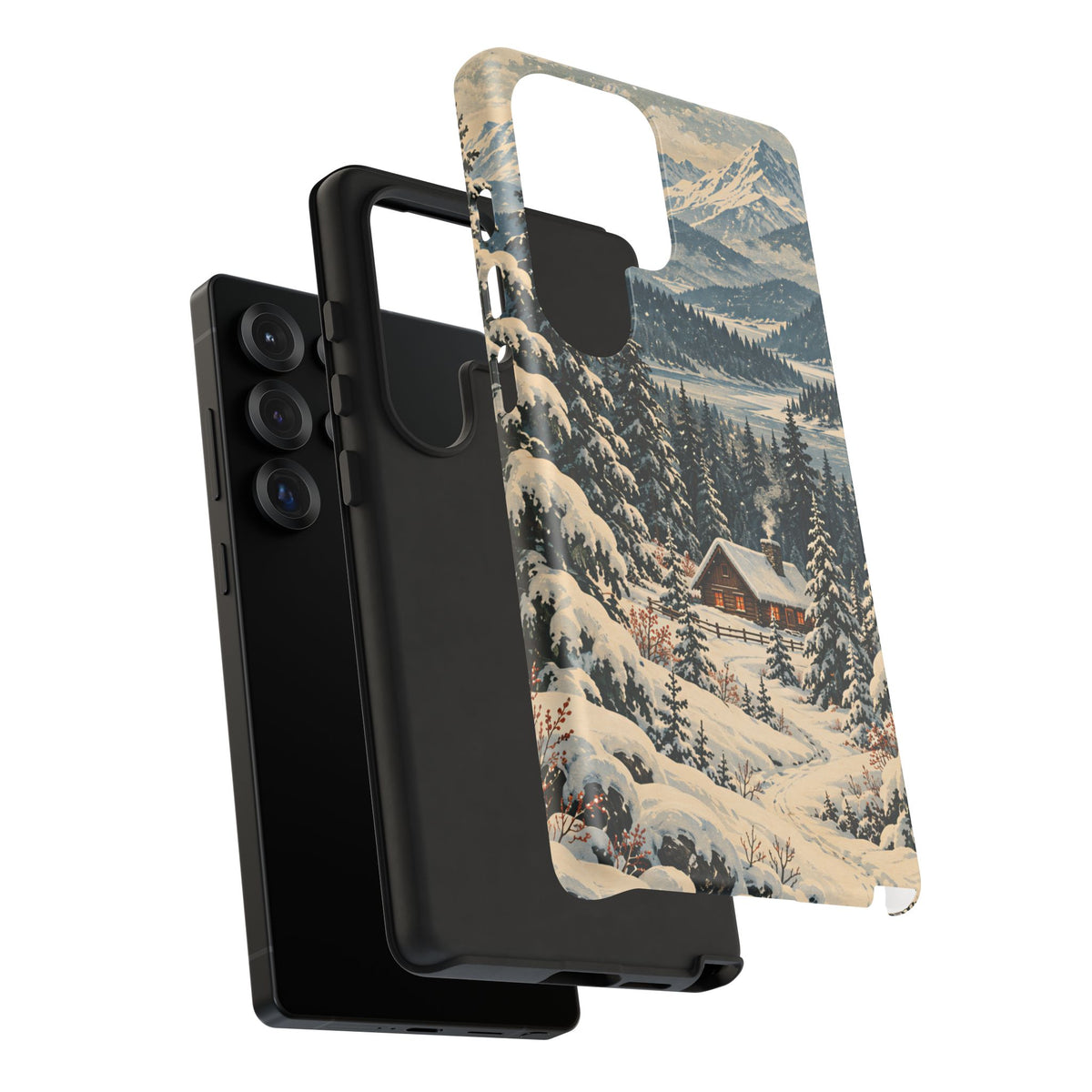 Vintage Winter Cabin Tough Phone Case