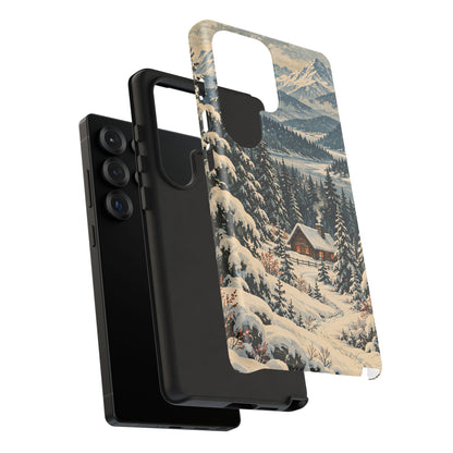 Vintage Winter Cabin Tough Phone Case