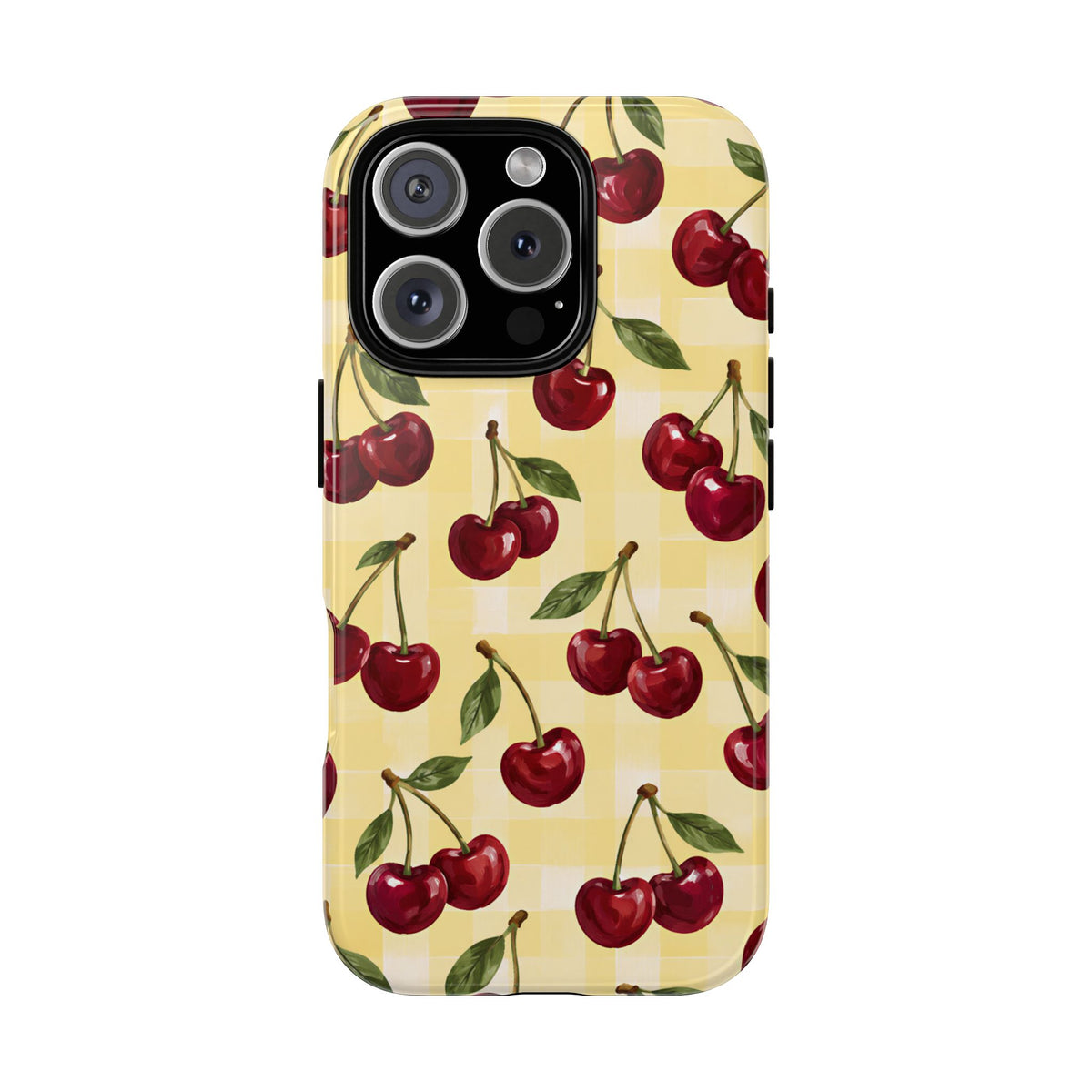 Cherry Gingham iPhone Tough Case | Cherry Picnic