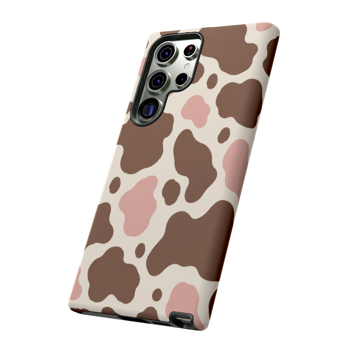 Mocha Blush Samsung Galaxy Tough Case | Brown & Pink Cow Print