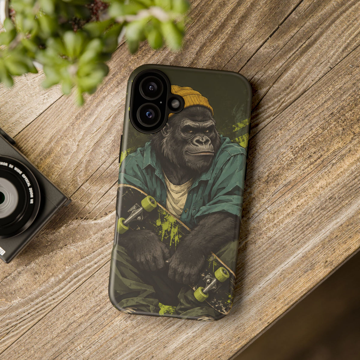 Concrete Jungle iPhone Tough Case | Skater Gorilla Illustration