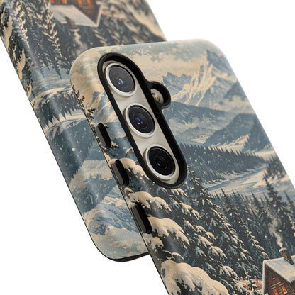 Vintage Winter Cabin Tough Phone Case