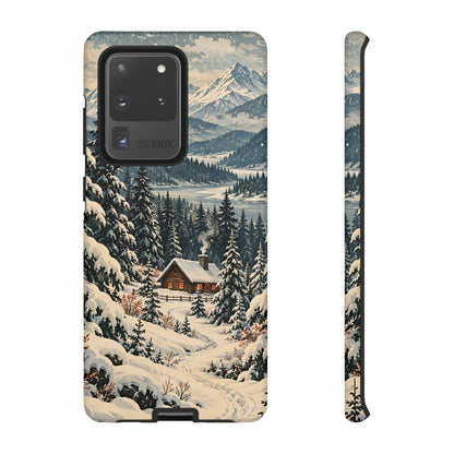 Vintage Winter Cabin Tough Phone Case