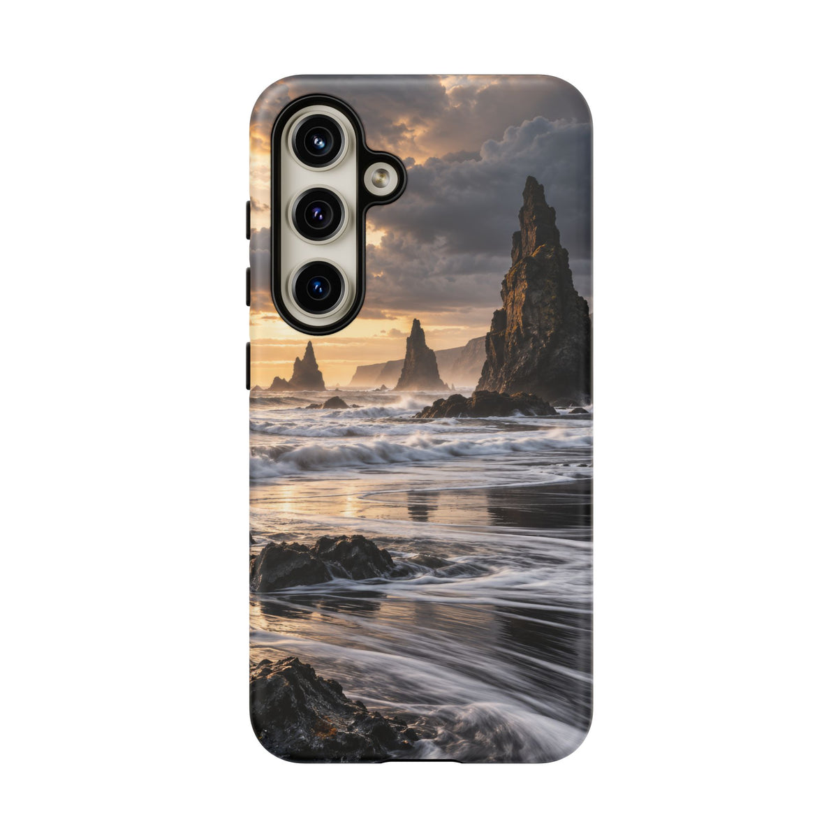Black Sand and Silver Samsung Galaxy Tough Case | black sand beach