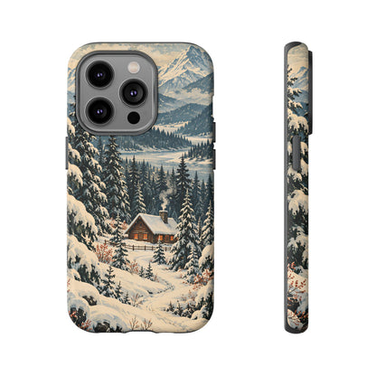 Vintage Winter Cabin Tough Phone Case