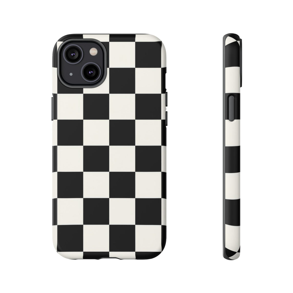 Classic Check iPhone Tough Case | Black & White Checkerboard