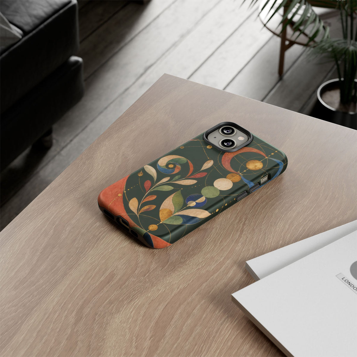 Orbital Garden iPhone Tough Case | Celestial Botanical Geometry