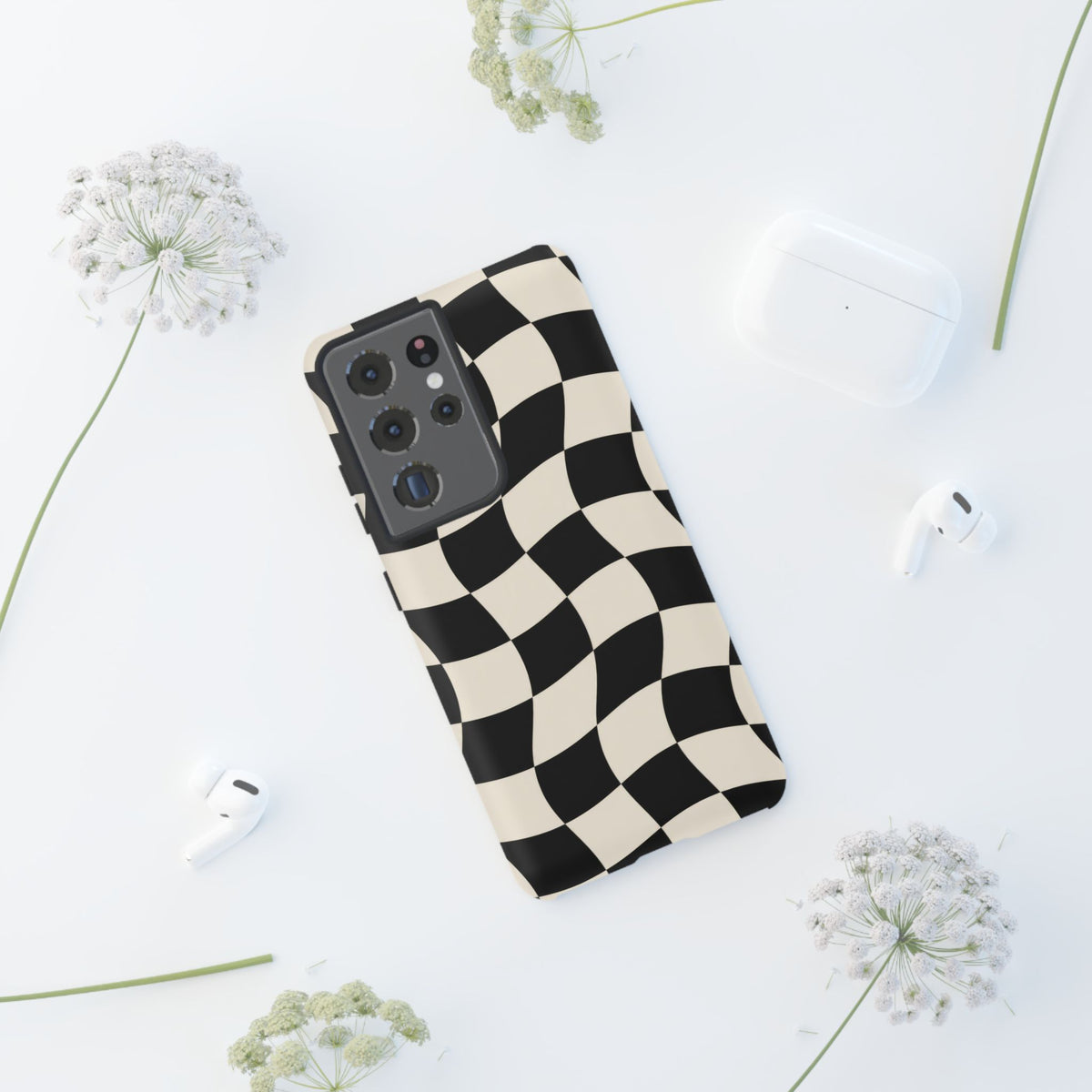 Liquid Check Samsung Galaxy Tough Case | Wavy Checkerboard