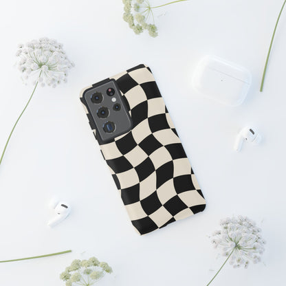 Liquid Check Samsung Galaxy Tough Case | Wavy Checkerboard