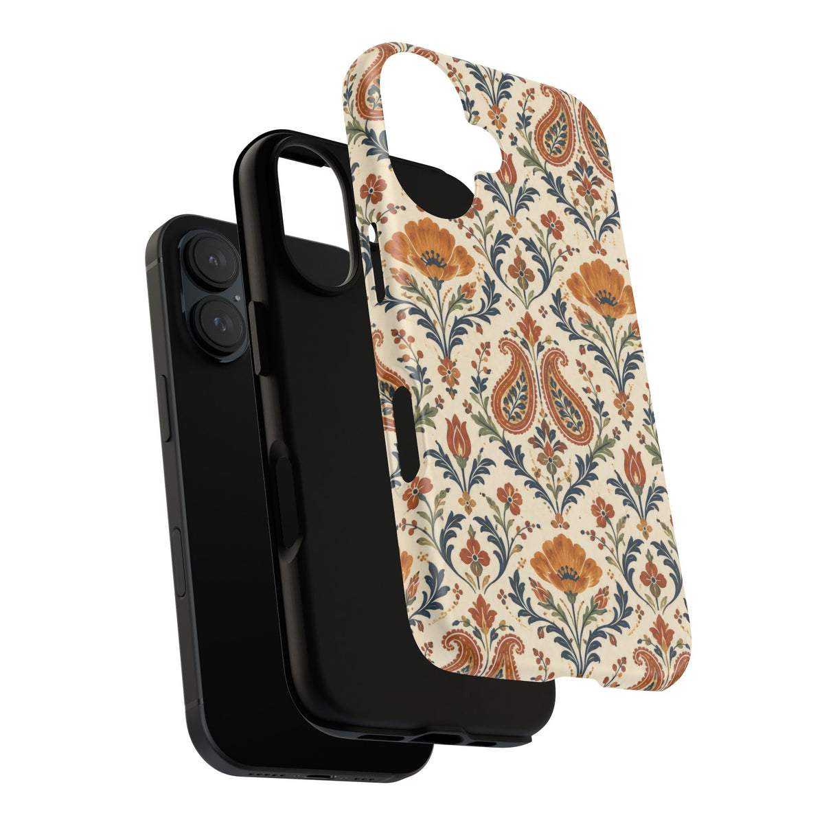 Terracotta Arabesque iPhone Tough Case | Terracotta Floral Paisley