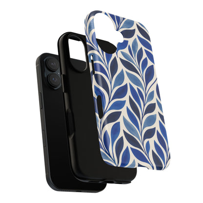 Cobalt Current iPhone Tough Case | Cobalt Blue Leaf Pattern