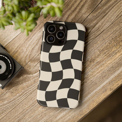 Liquid Check iPhone Tough Case | Wavy Checkerboard