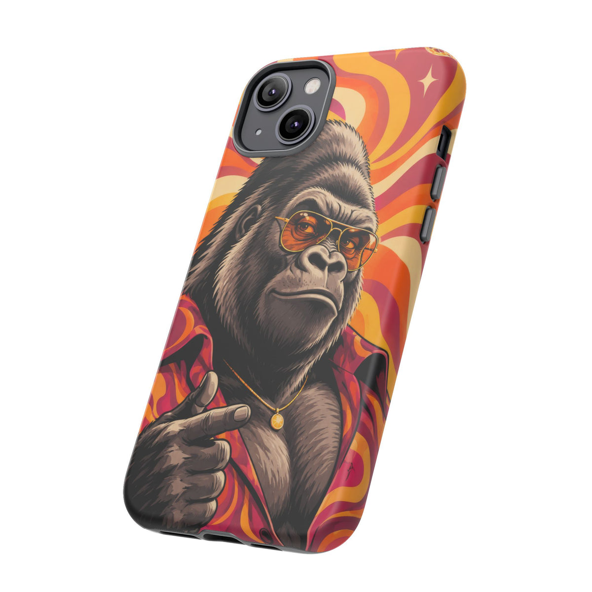 Velvet Groove iPhone Tough Case | Retro Disco Gorilla Art