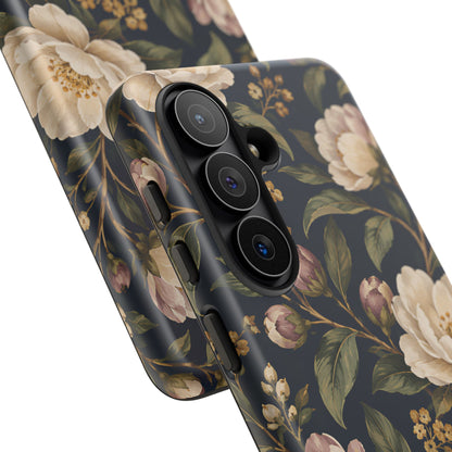 Dark Floral Samsung Galaxy Tough Case | Midnight Camellia