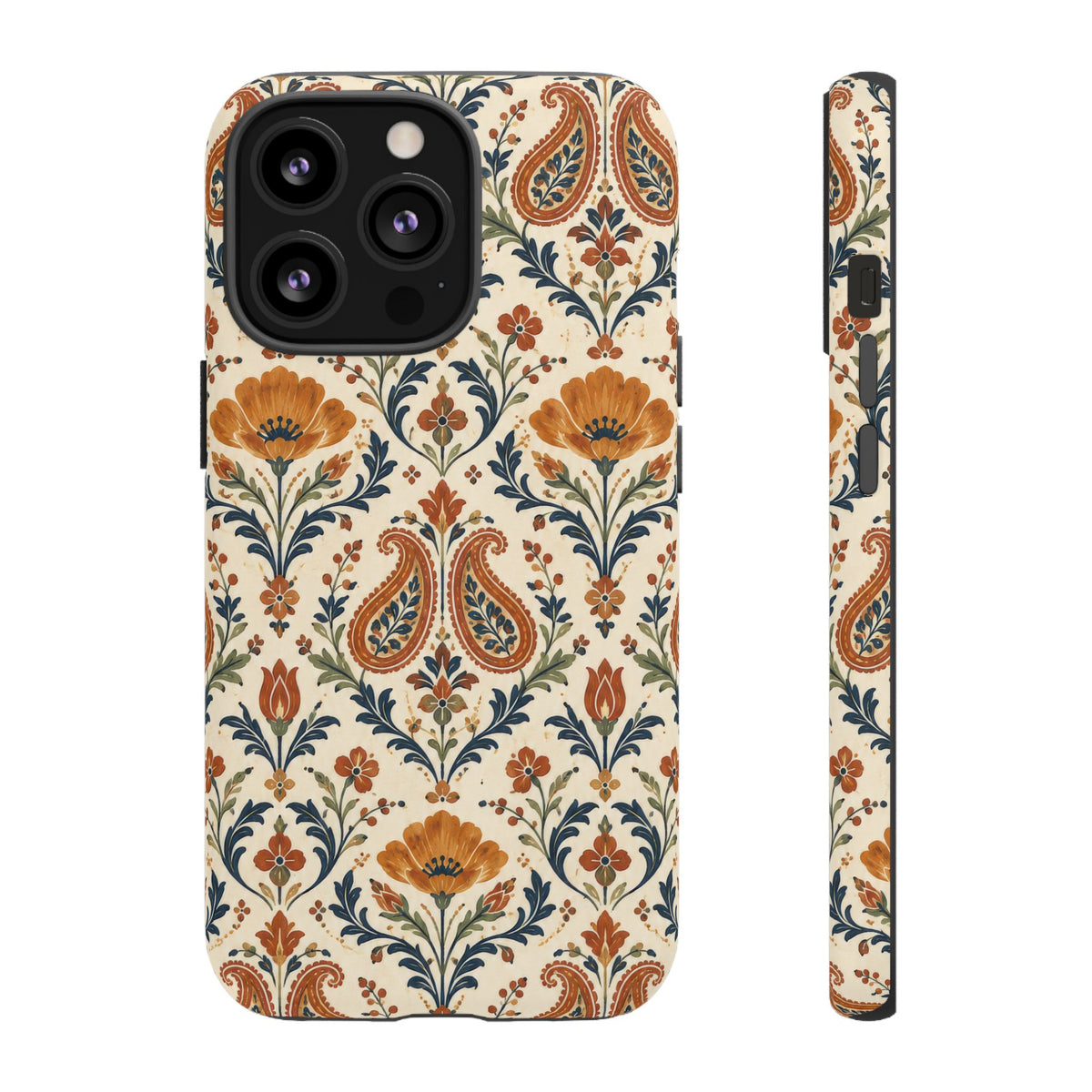 Terracotta Arabesque iPhone Tough Case | Terracotta Floral Paisley