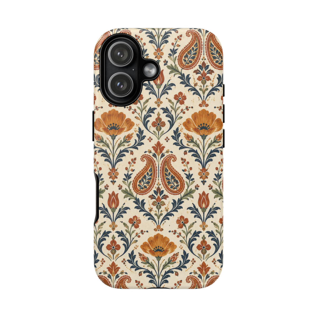Terracotta Arabesque iPhone Tough Case | Terracotta Floral Paisley