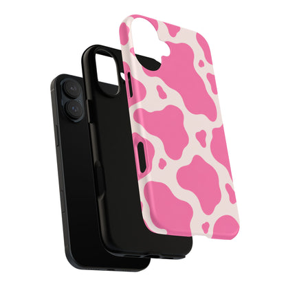 Strawberry Milk iPhone Tough Case | Pink Cow Print