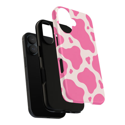 Strawberry Milk iPhone Tough Case | Pink Cow Print