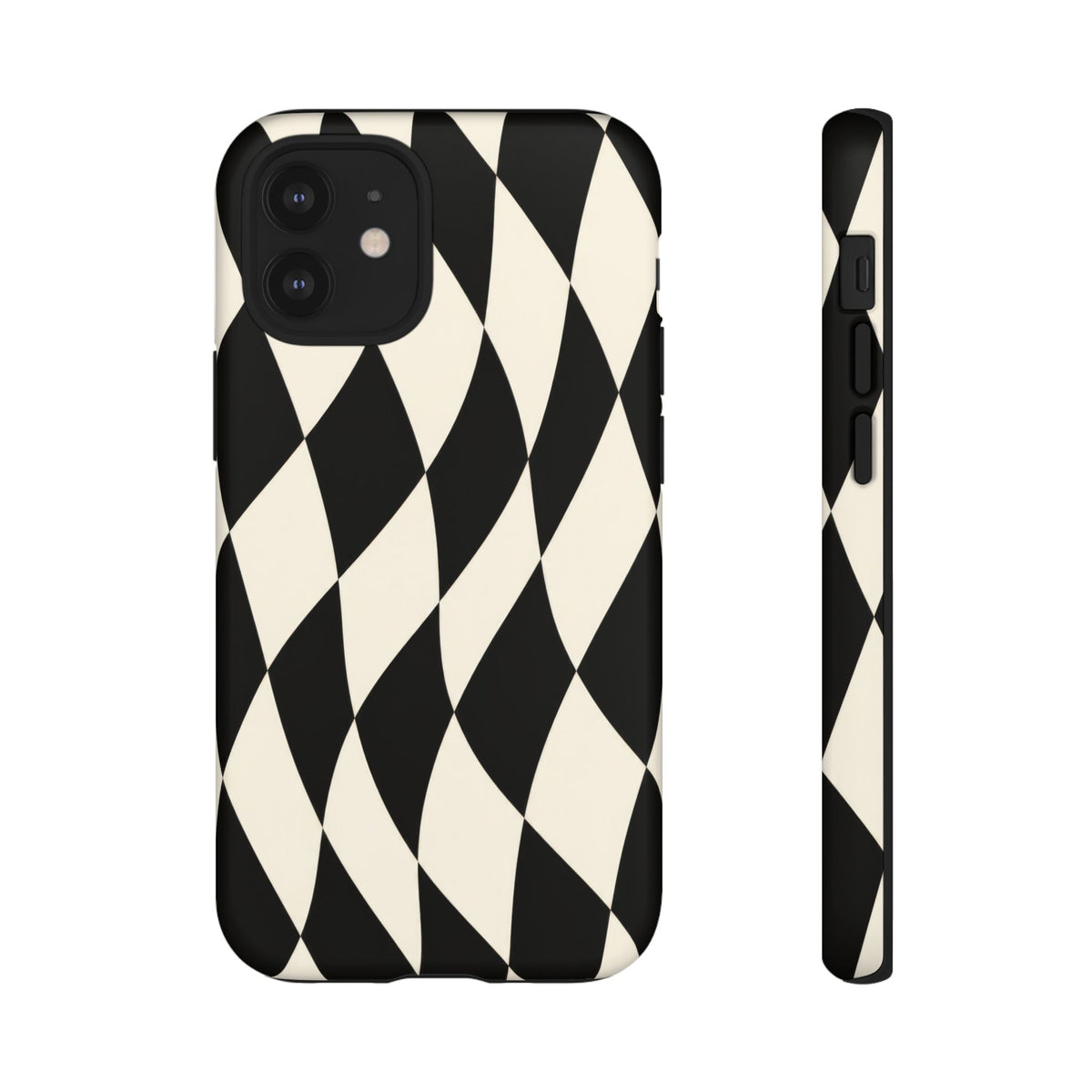 Harlequin Sway iPhone Tough Case | Black & White Harlequin