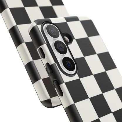 Classic Check Samsung Galaxy Tough Case | Black & White Checkerboard