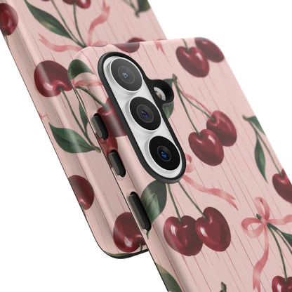 Cherry Ribbon Samsung Galaxy Tough Case | cherry print