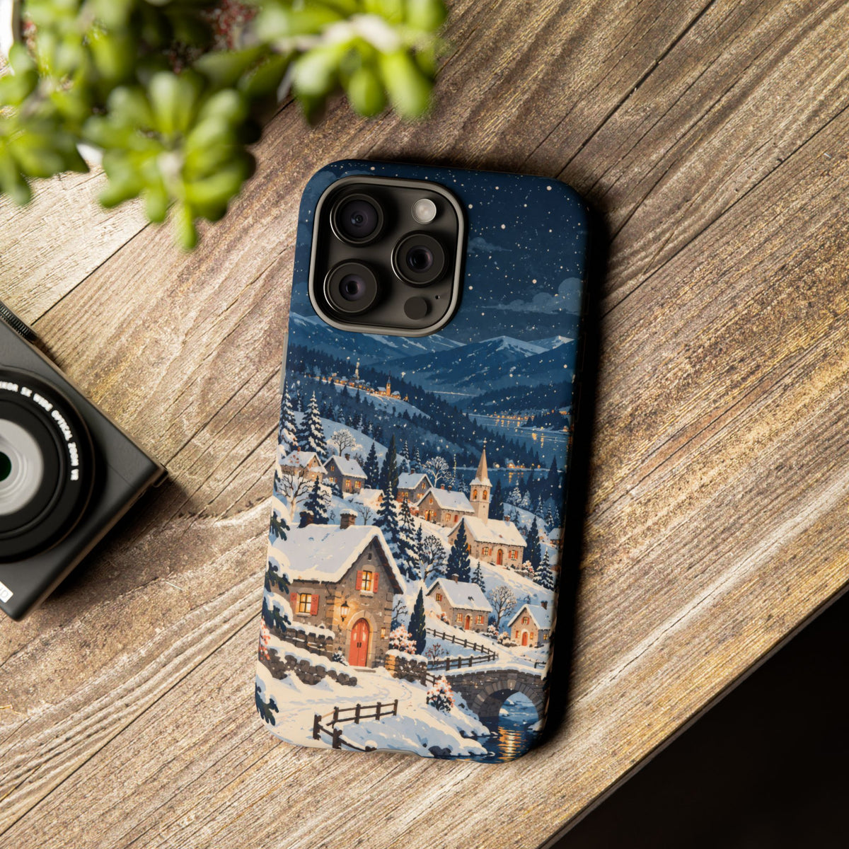 Snowfall on Juniper Lane iPhone Tough Case | christmas village