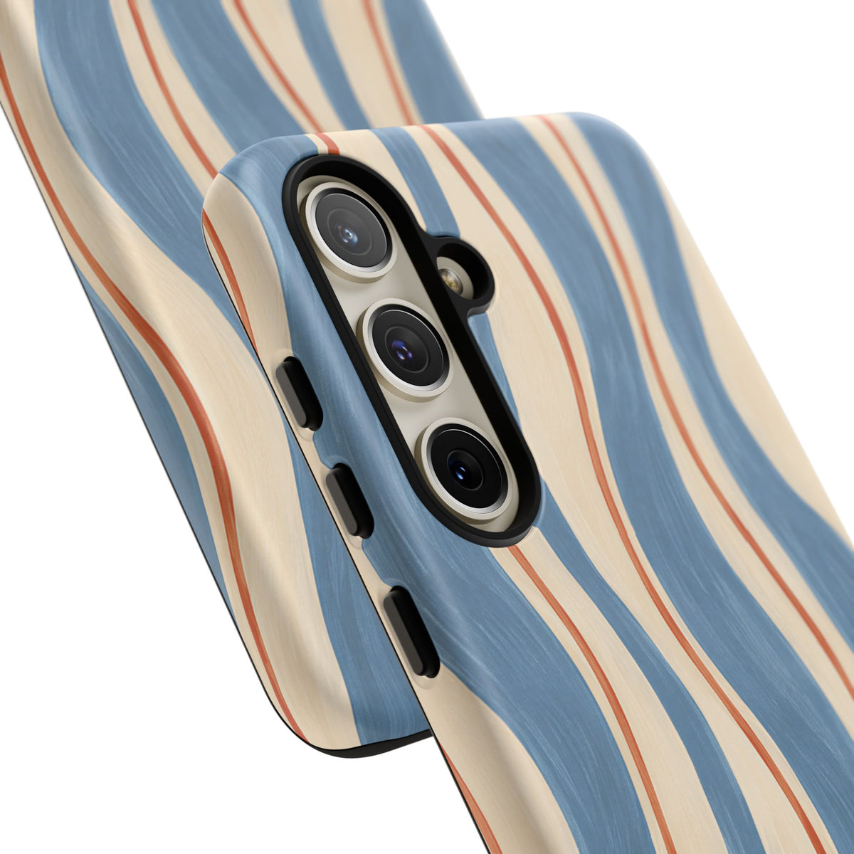 Blue Wavy Stripe Samsung Galaxy Tough Case | Riviera Ribbons
