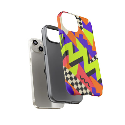 Acid Arcade iPhone Tough Case | Bright Retro Geometry