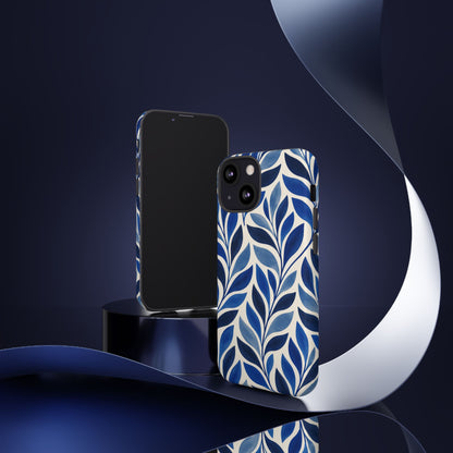 Cobalt Current iPhone Tough Case | Cobalt Blue Leaf Pattern