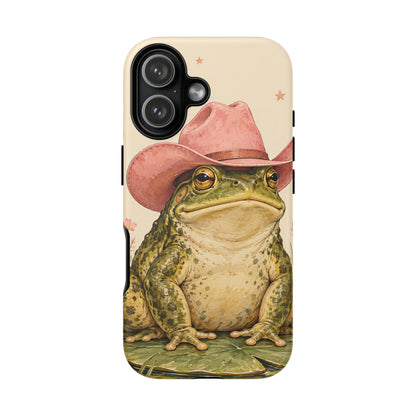 Cowboy Frog iPhone Tough Case | Pink Hat Bullfrog