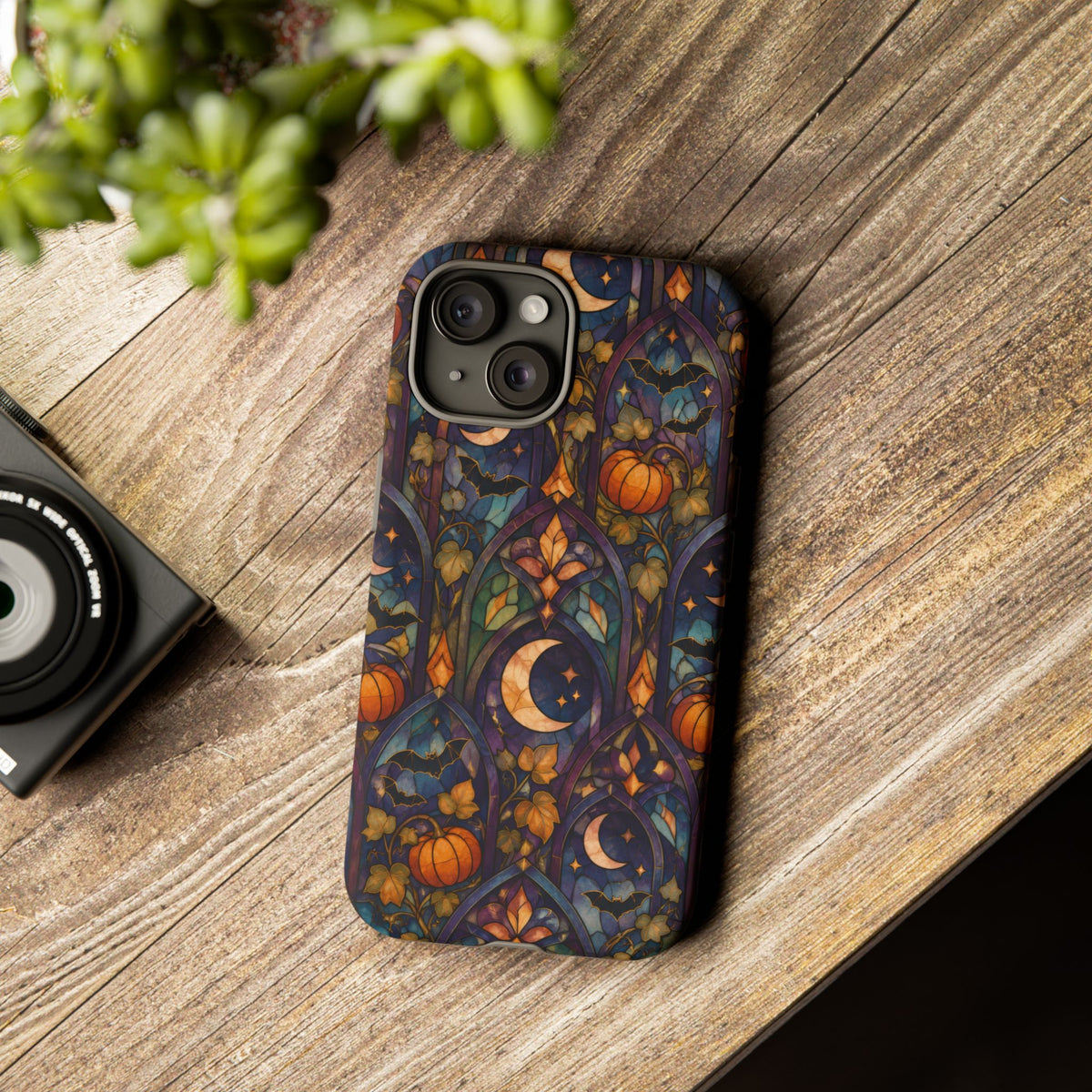 Amber Moon Window iPhone Tough Case | celestial halloween