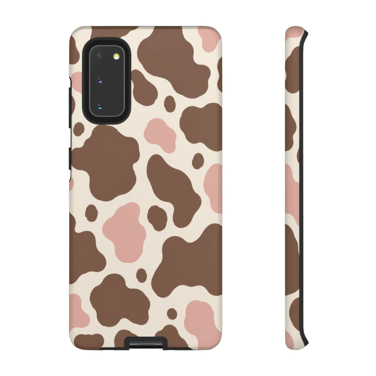 Mocha Blush Samsung Galaxy Tough Case | Brown & Pink Cow Print
