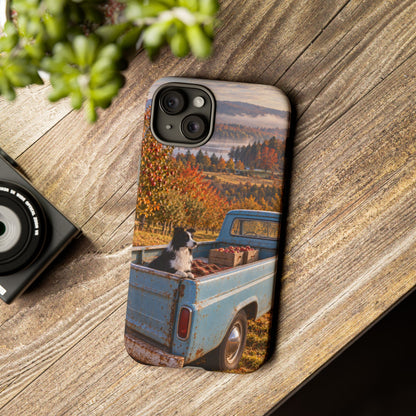 Blue Truck October iPhone Tough Case | border collie