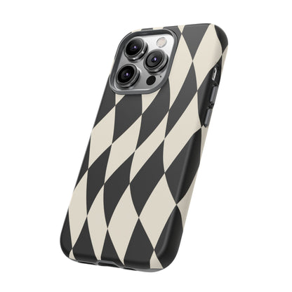 Harlequin Sway iPhone Tough Case | Black & White Harlequin