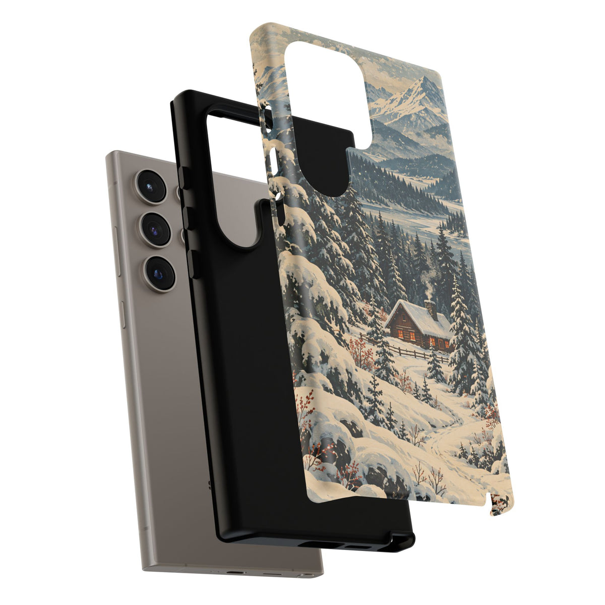 Vintage Winter Cabin Tough Phone Case