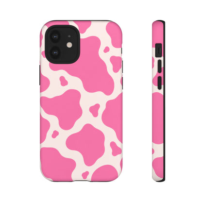 Strawberry Milk iPhone Tough Case | Pink Cow Print
