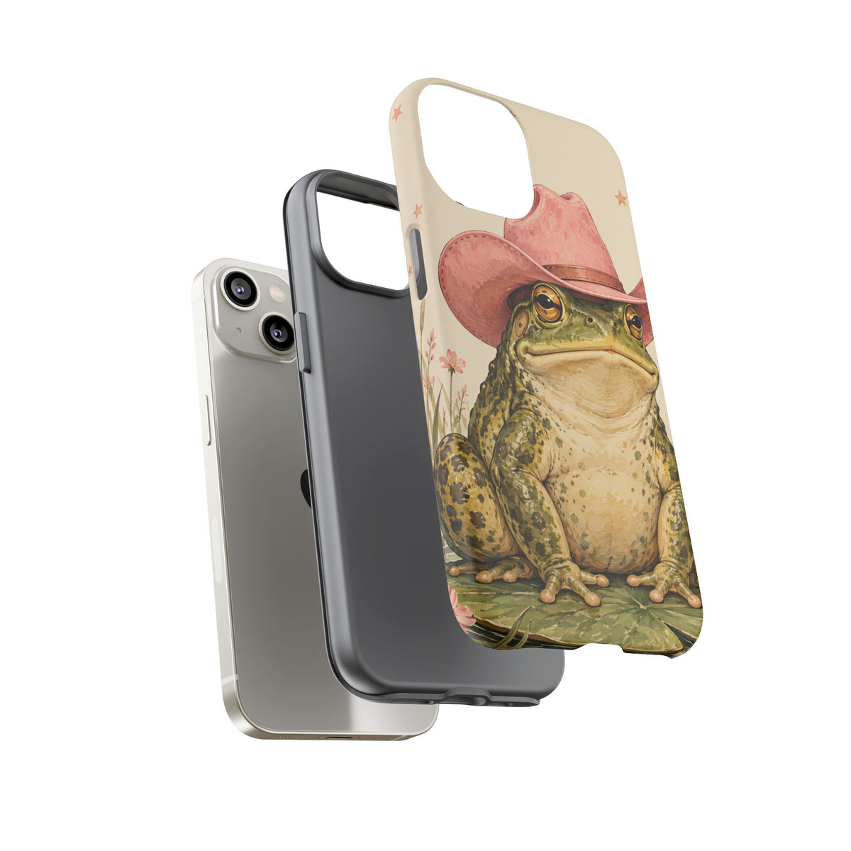 Cowboy Frog iPhone Tough Case | Pink Hat Bullfrog