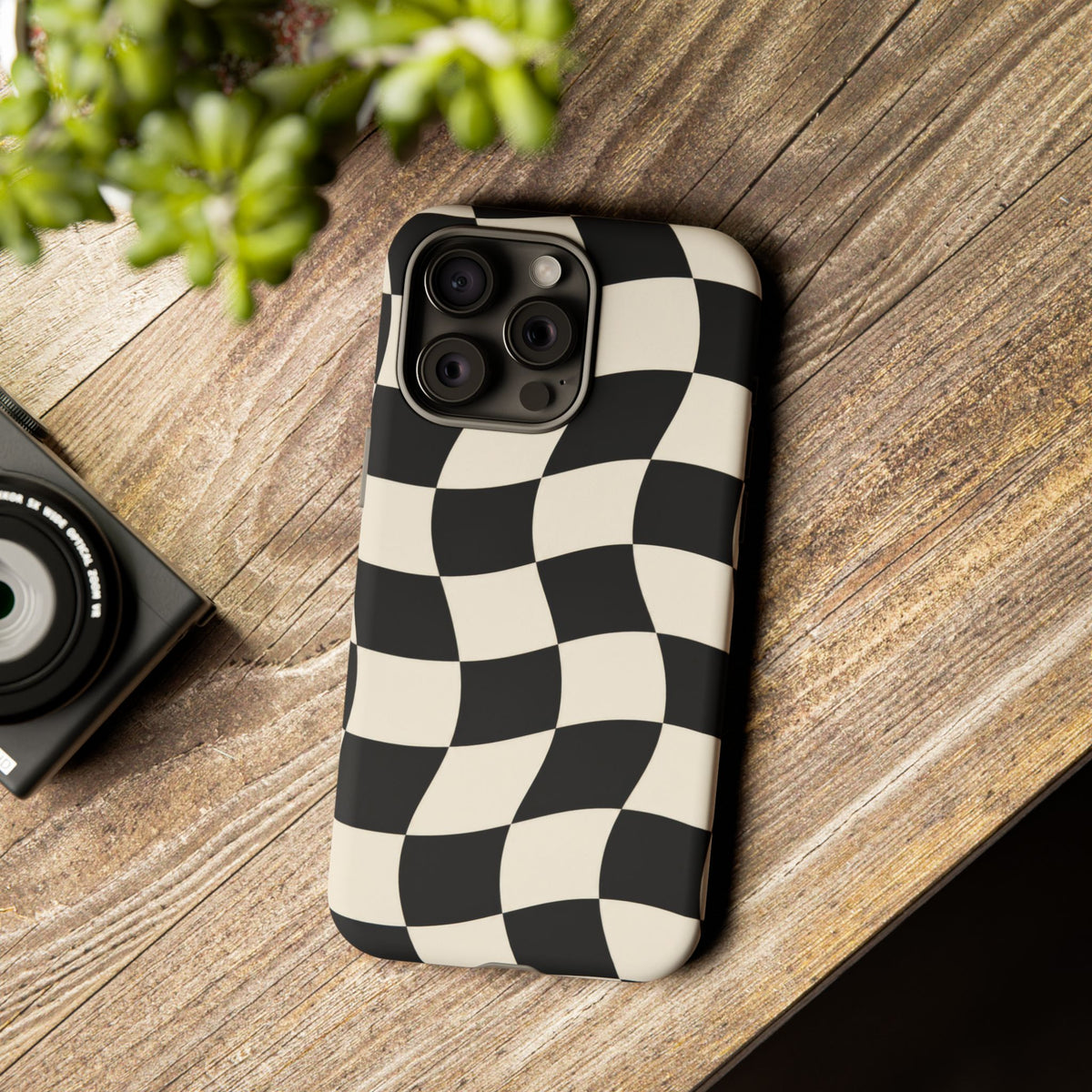 Liquid Check iPhone Tough Case | Wavy Checkerboard