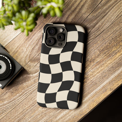 Liquid Check iPhone Tough Case | Wavy Checkerboard