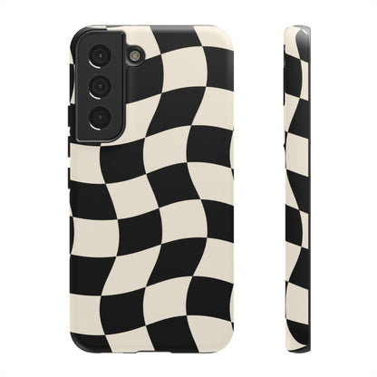 Liquid Check Samsung Galaxy Tough Case | Wavy Checkerboard