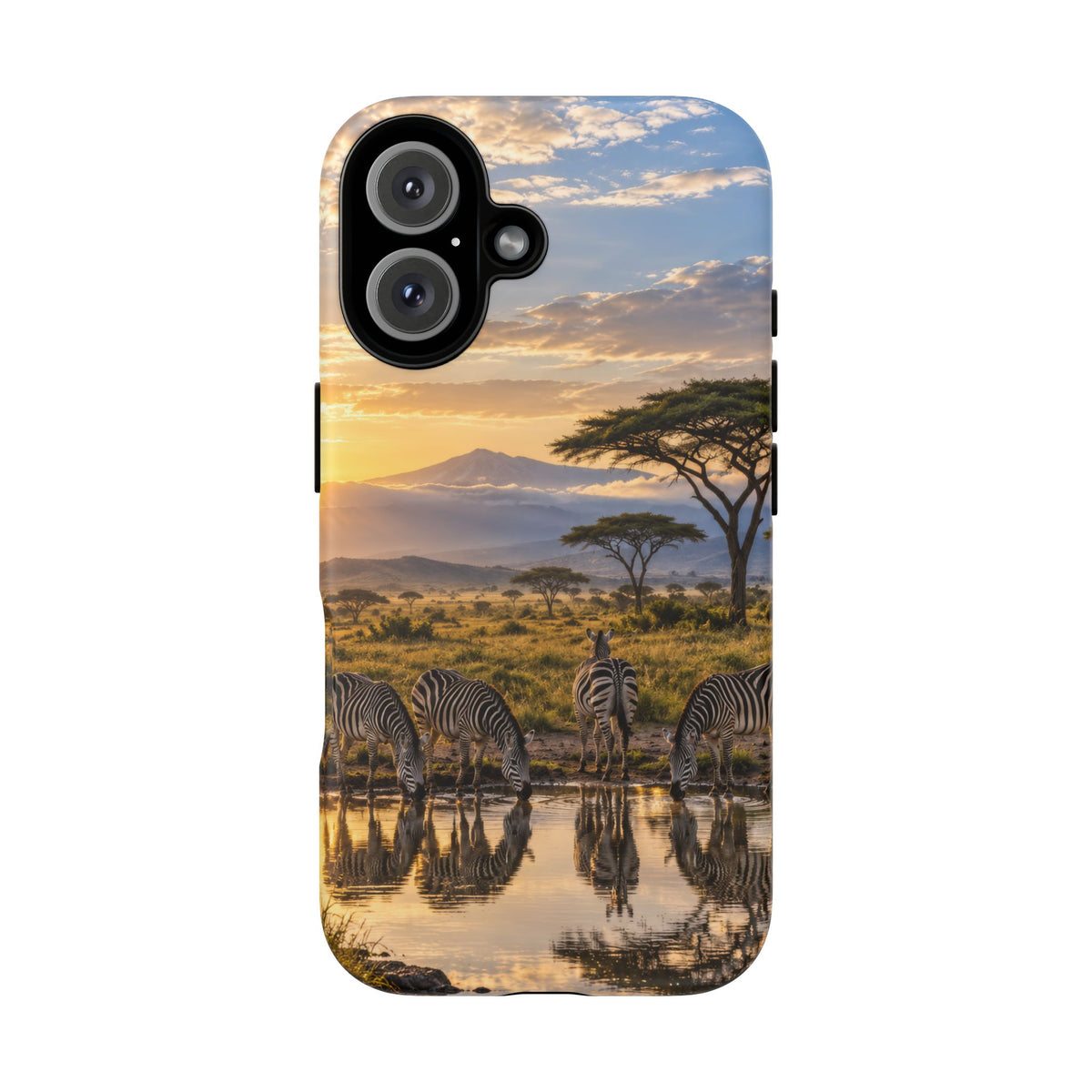 Zebra Water Mirror iPhone Tough Case | zebra safari