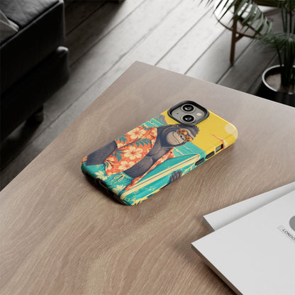 Banana Break iPhone Tough Case | Retro Surf Gorilla Art