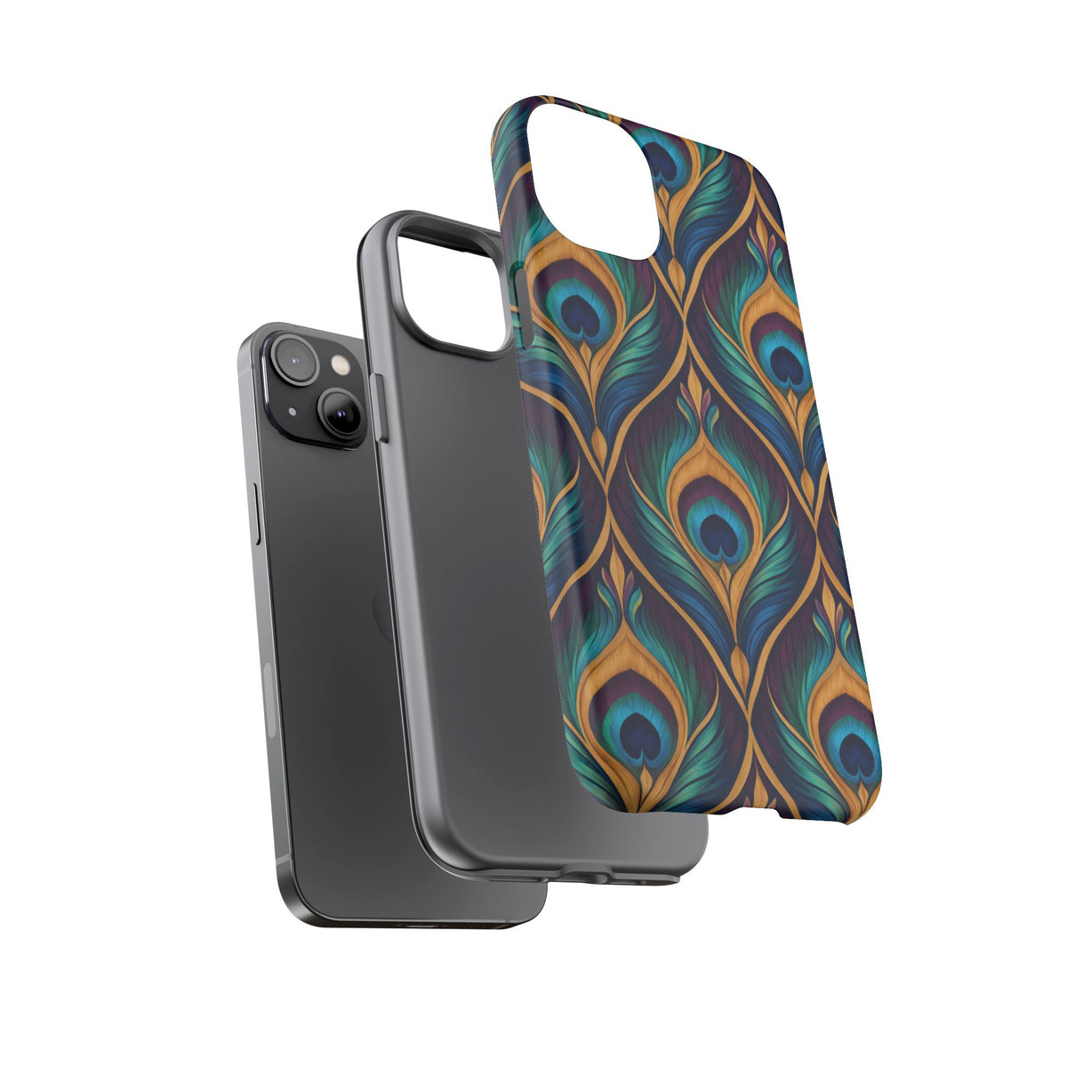 Peacock Nocturne iPhone Tough Case | art deco