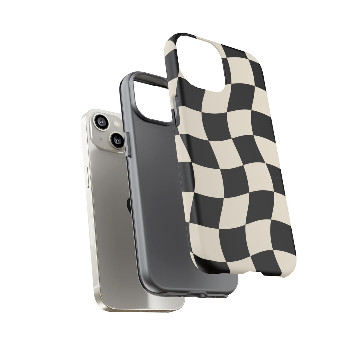 Liquid Check iPhone Tough Case | Wavy Checkerboard