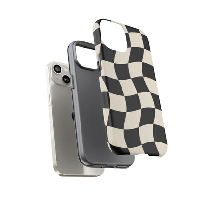 Liquid Check iPhone Tough Case | Wavy Checkerboard