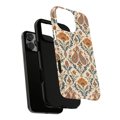 Terracotta Arabesque iPhone Tough Case | Terracotta Floral Paisley