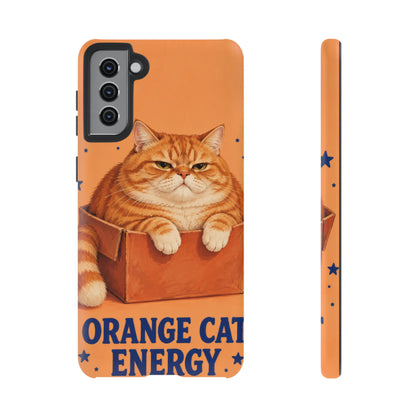 Orange Cat Energy Samsung Galaxy Tough Case