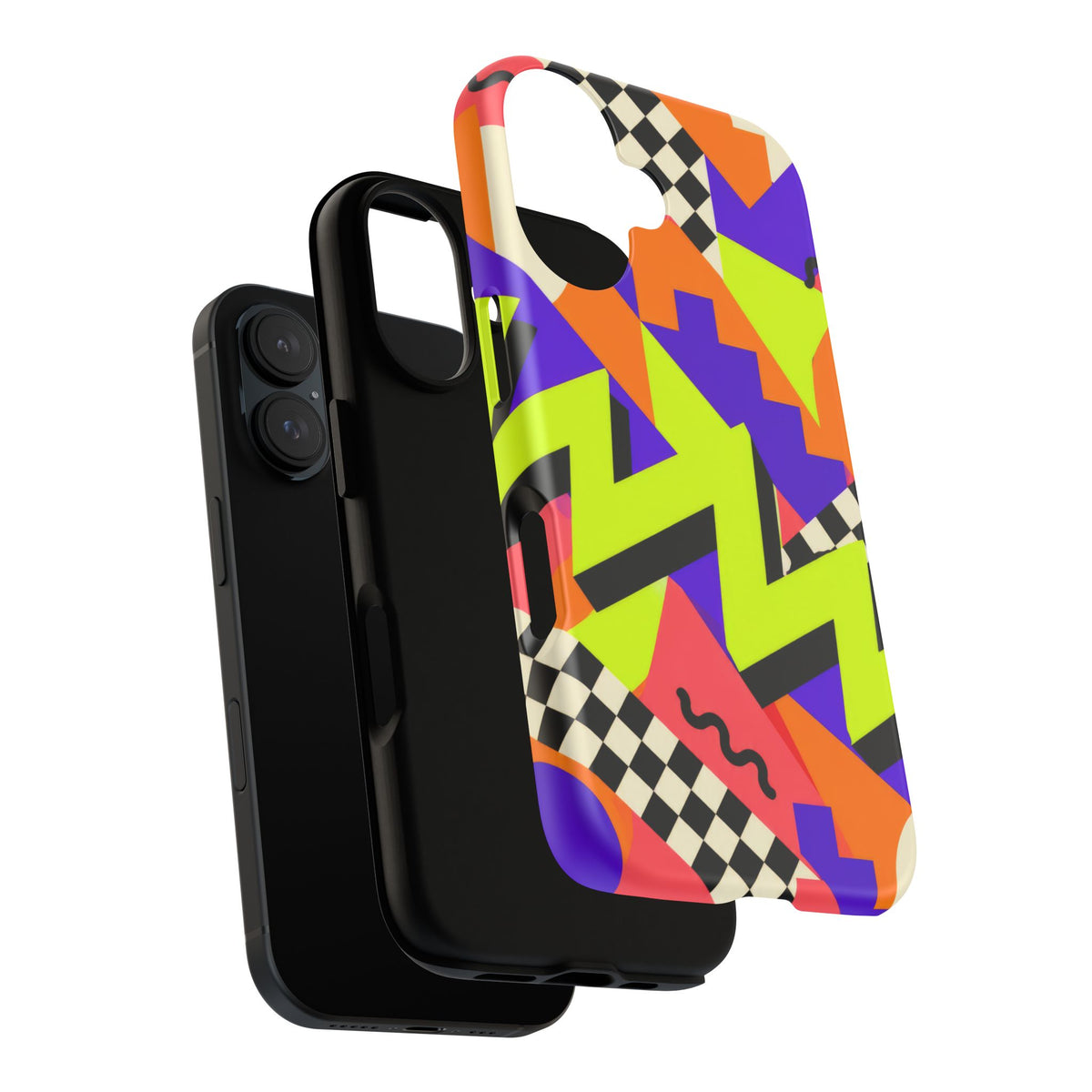 Acid Arcade iPhone Tough Case | Bright Retro Geometry