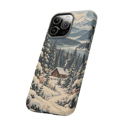 Vintage Winter Cabin Tough Phone Case