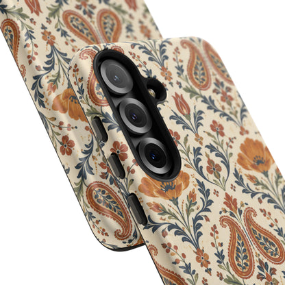 Terracotta Arabesque Samsung Galaxy Tough Case | Terracotta Floral Paisley